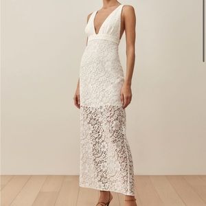 Reformation Aigio Dress- lace bridal piece
